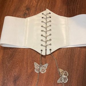 White butterfly corset
